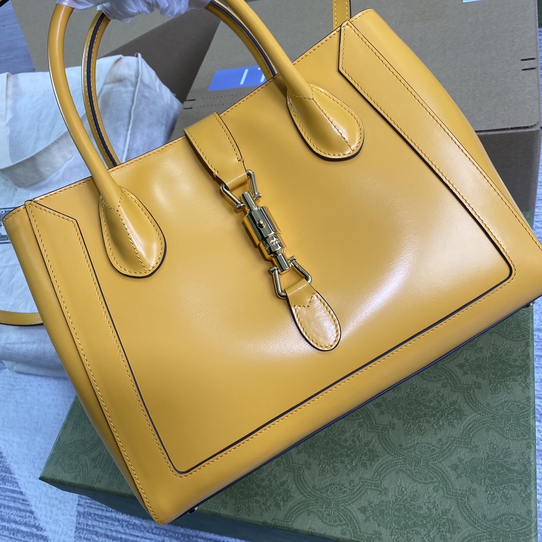 Gucci Jackie 1961 Medium Tote Bag Shoulder Bag 649016 Yellow